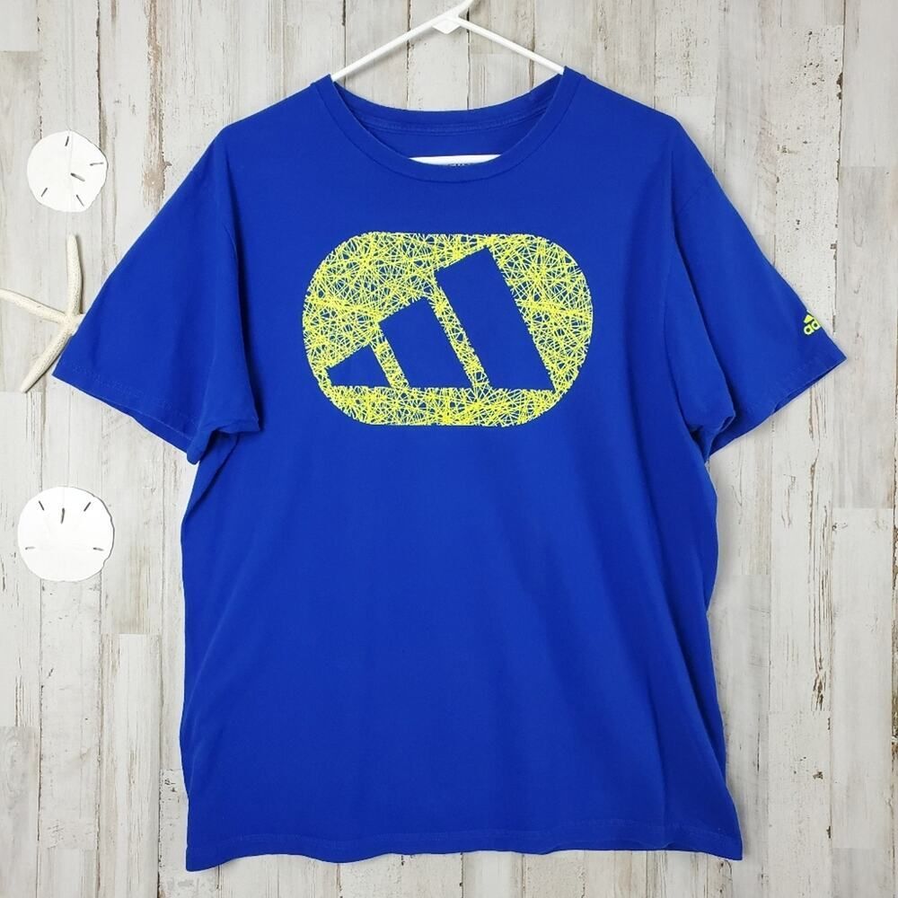 Adidas Men's Blue Graphic T-Shirt